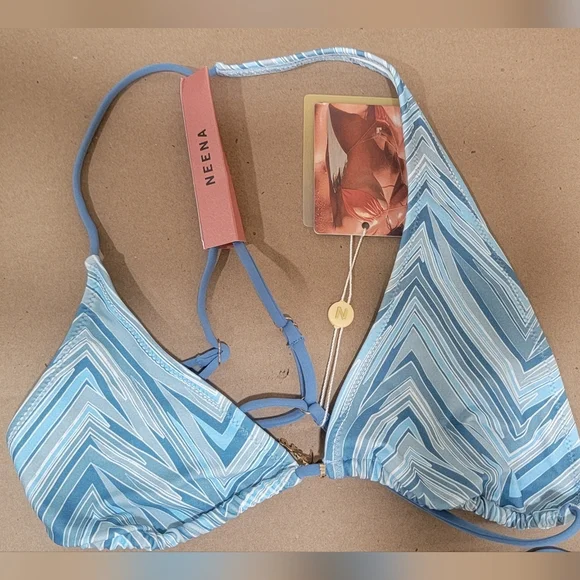 NWT - OH POLLY - NEENA 2 PIECE BLUE BIKINI ( sz.- Med)